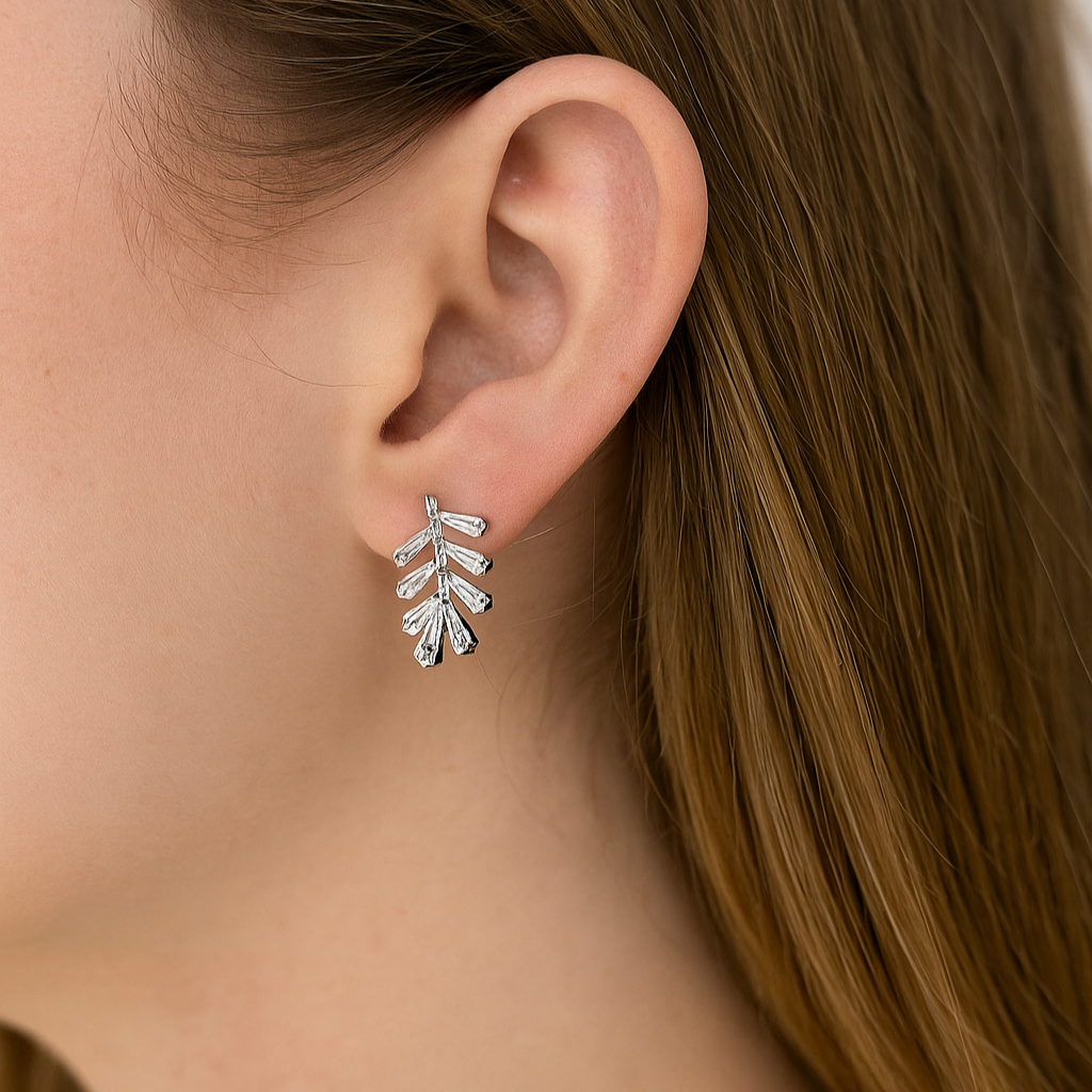 Aretes Hoja de Plata .925