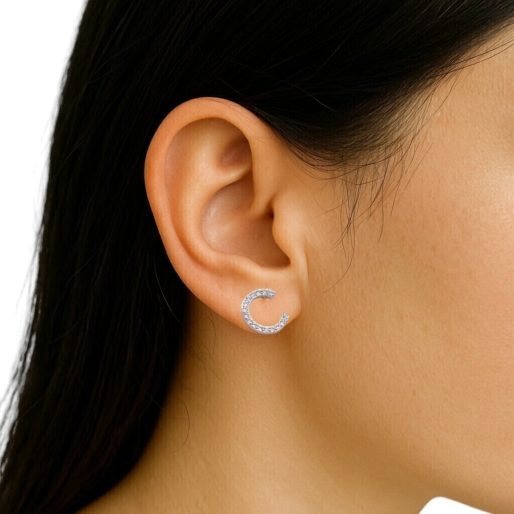 Arracadas Circonia Blanca de Plata .925