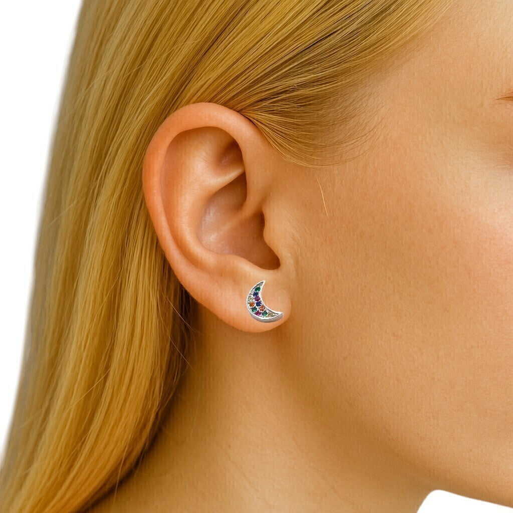 Broquel estrella y luna de Plata .925