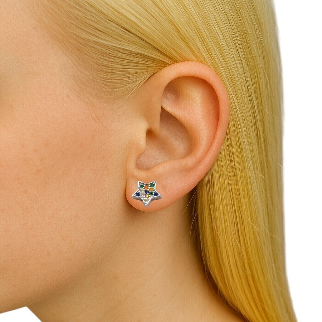 Broquel estrella y luna de Plata .925