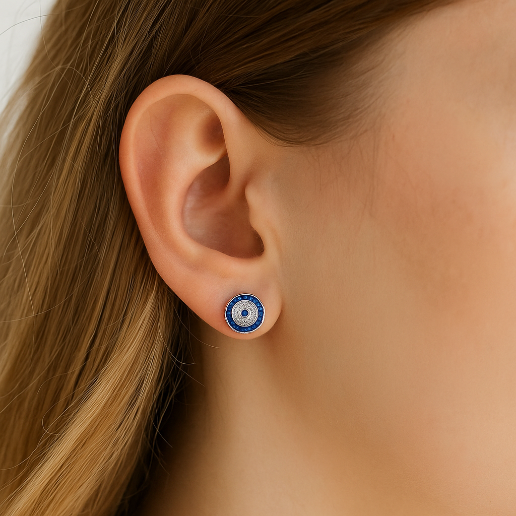 Broquel Ojo Turco Azul de Plata .925