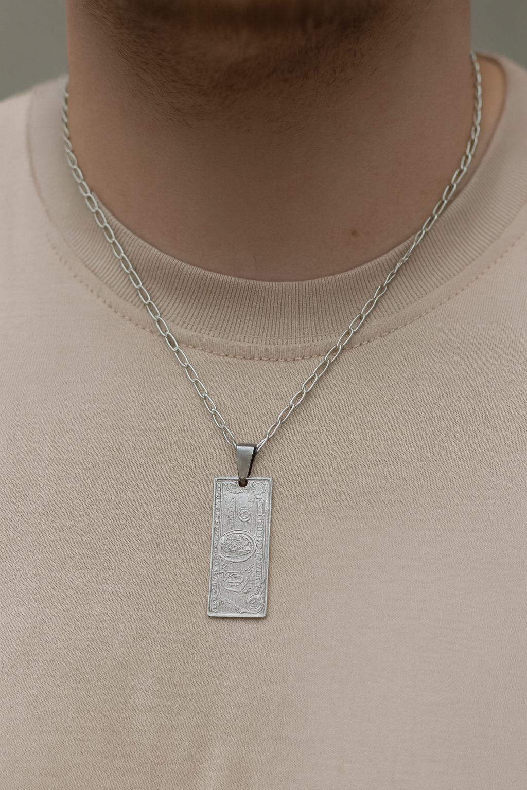 Dije De Dolar + Cadena En Plata .925