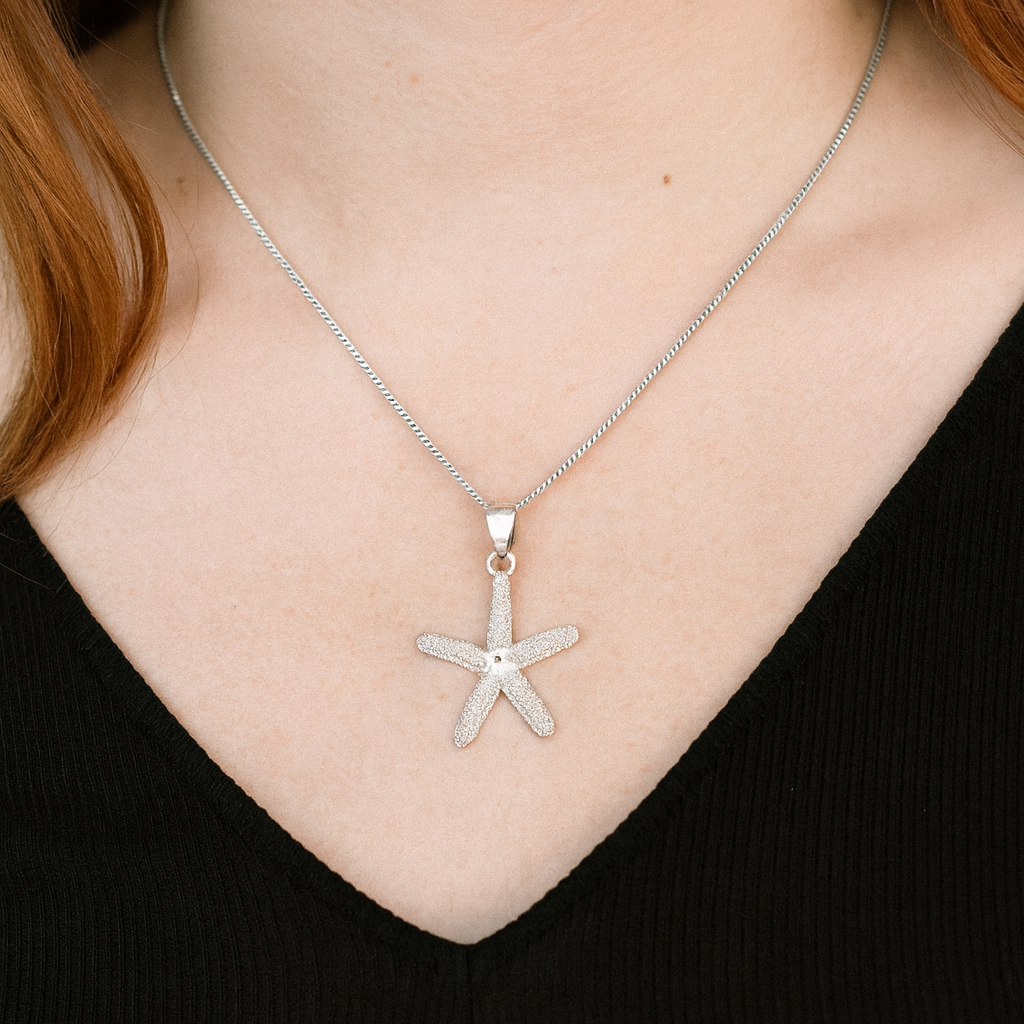 Dije Estrella De Mar + Cadena En Plata .925