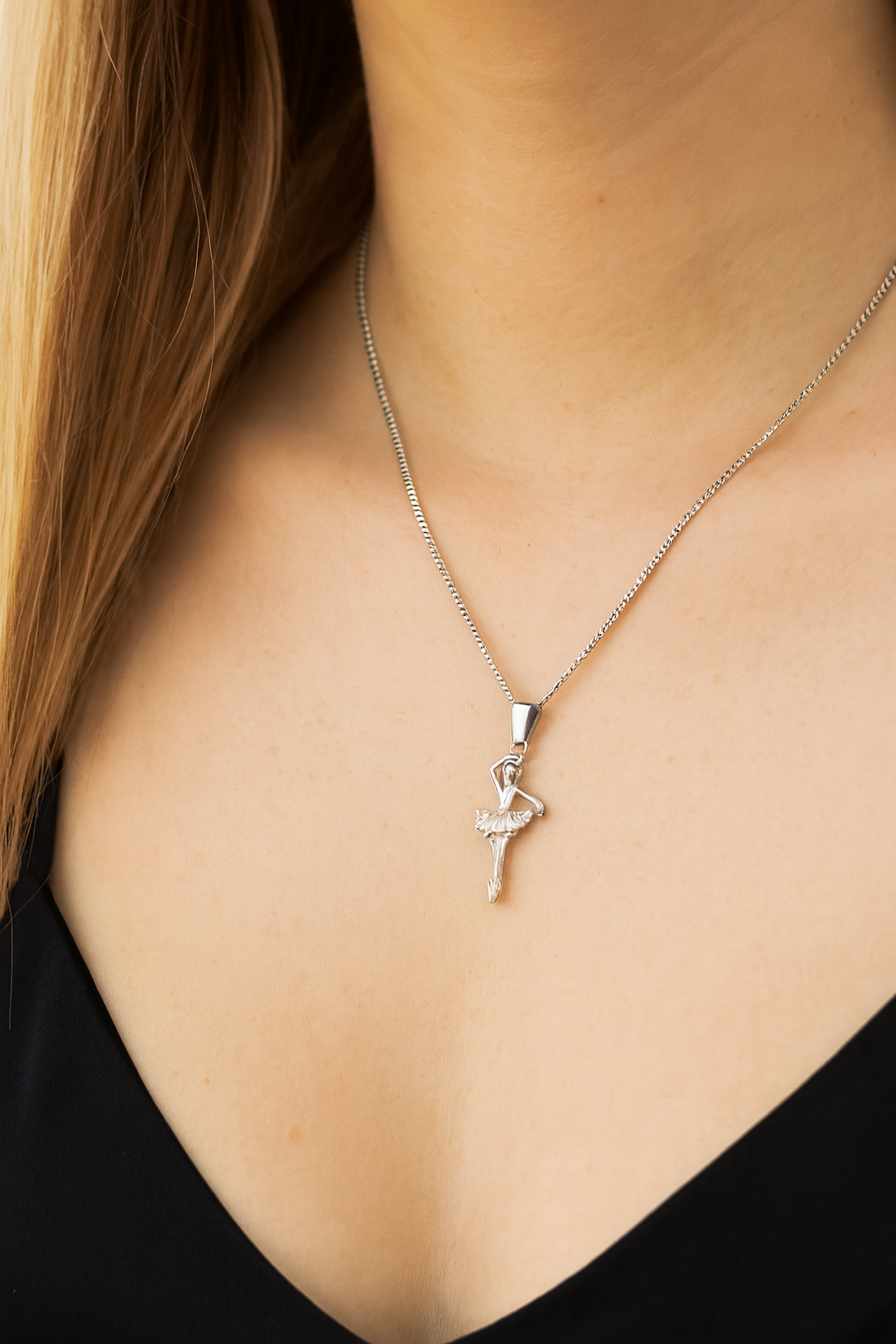 Dije De Bailarina + Cadena En Plata .925