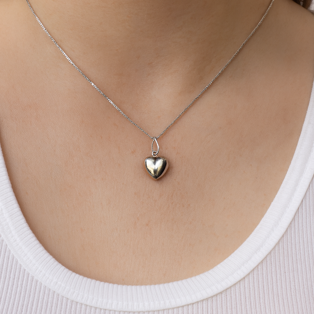 Dije De Corazon + Cadena En Plata .925