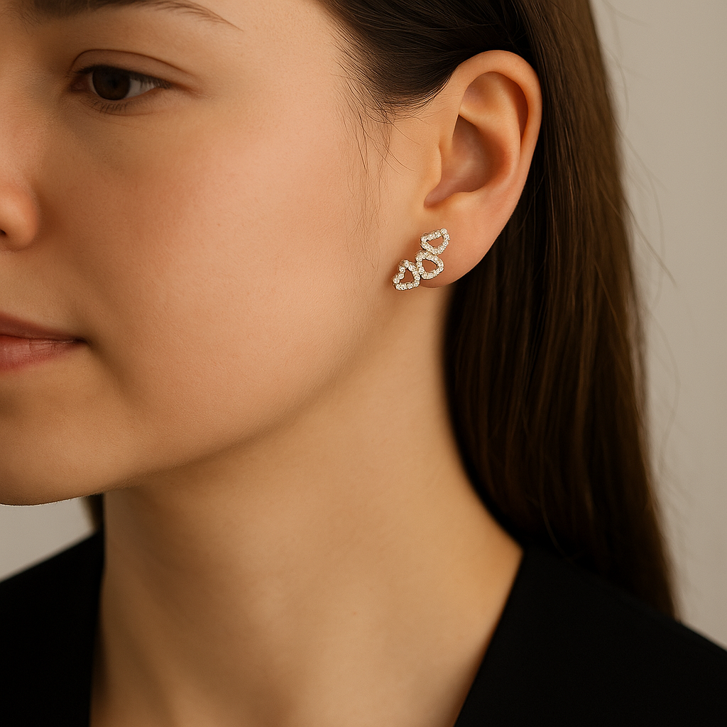 Broquel 3 Corazones de Plata .925