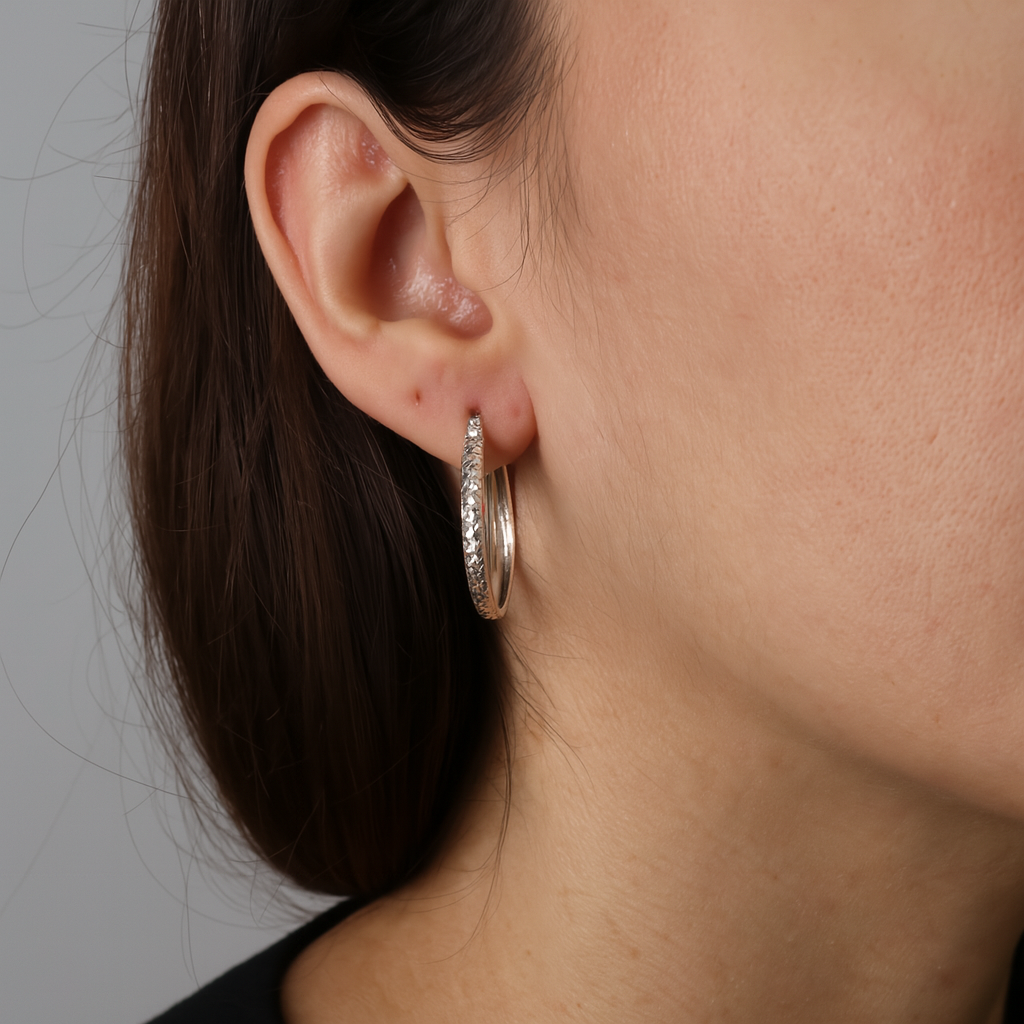 Arracadas Grabado Rombo de Plata .925