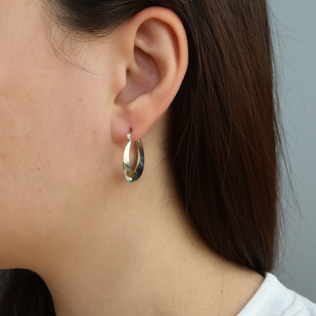 Arracadas Lisa de Plata .925