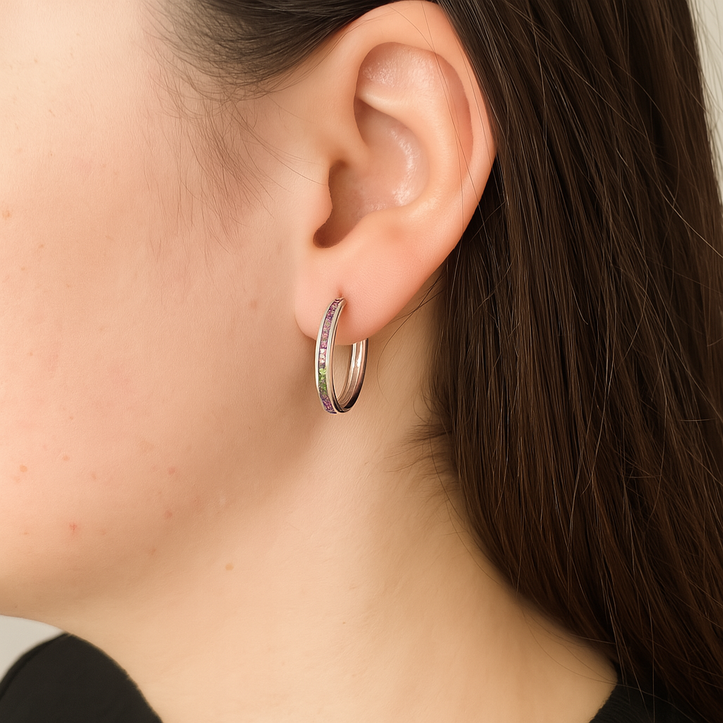 Arracadas Multicolor de Plata .925