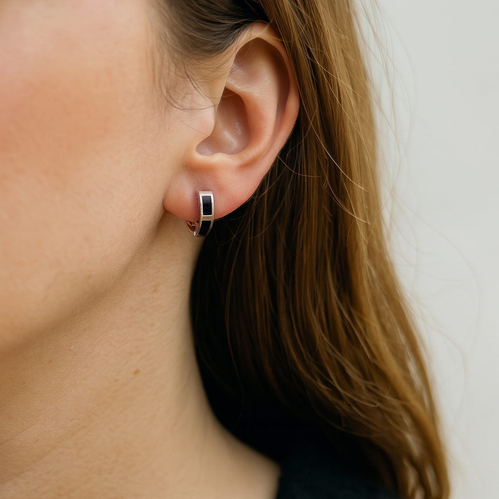 Arracadas Huggies De Colores de Plata .925