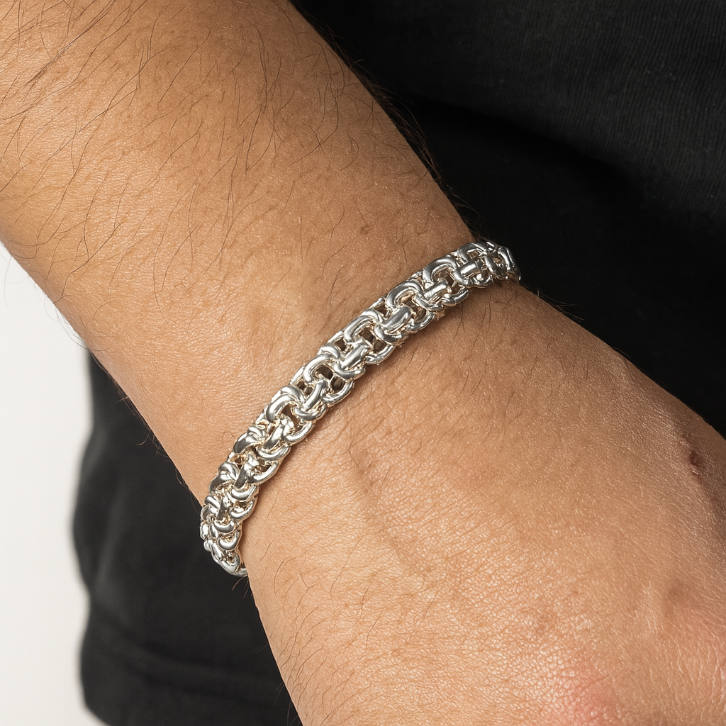 Pulso De Plata .925 Estilo Chino 20 cm