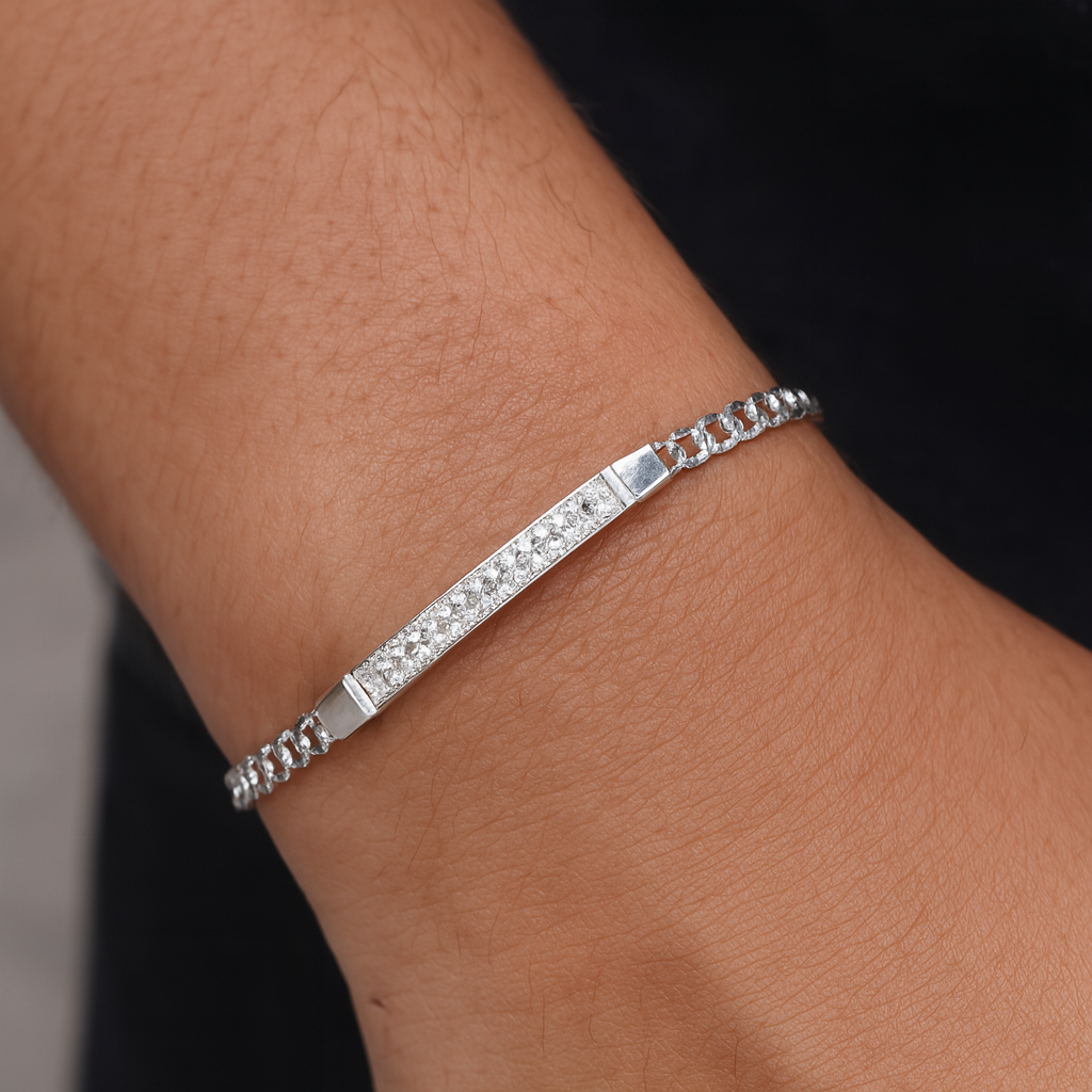 Esclava De Plata .925 Con Circonias Blancas 17.5 cm