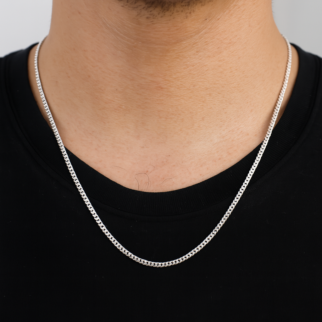 Cadena Cubana Mini de Plata .925 45 cm