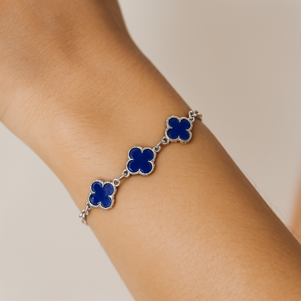 Pulso De Plata .925 Estilo Trebol 18 cm