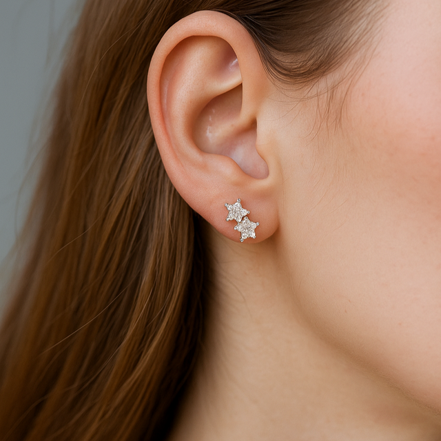 Broquel 2 Estrellas de Plata .925