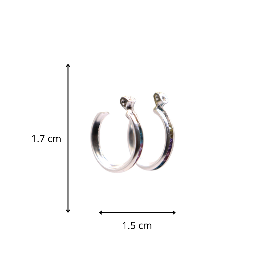 Aretes De Plata .925 Estilo Multicolor Tamaño Mini