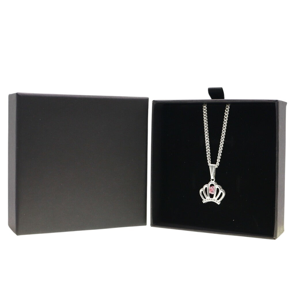 Dije De Corona Con Circonias + Cadena en Plata .925