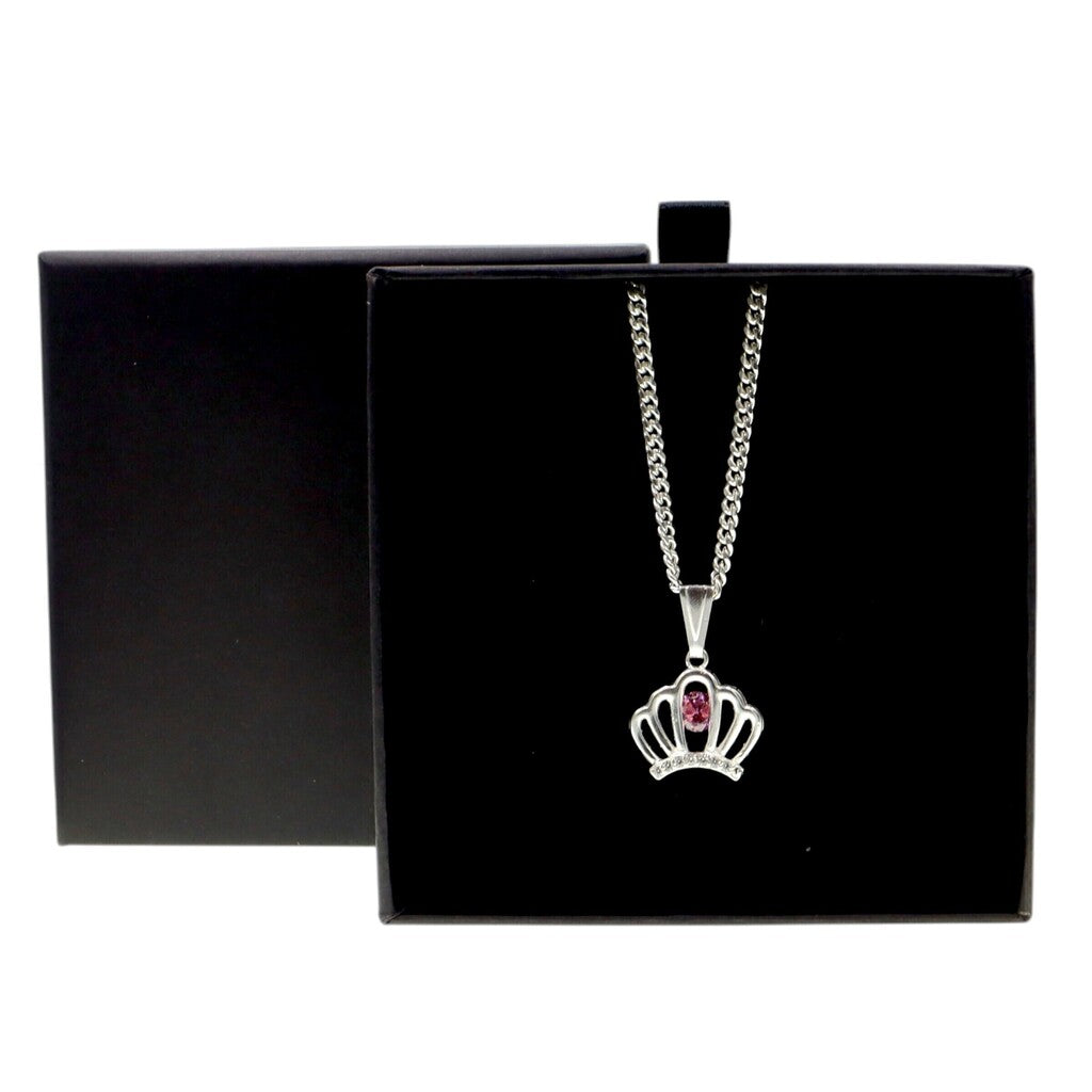 Dije De Corona Con Circonias + Cadena en Plata .925