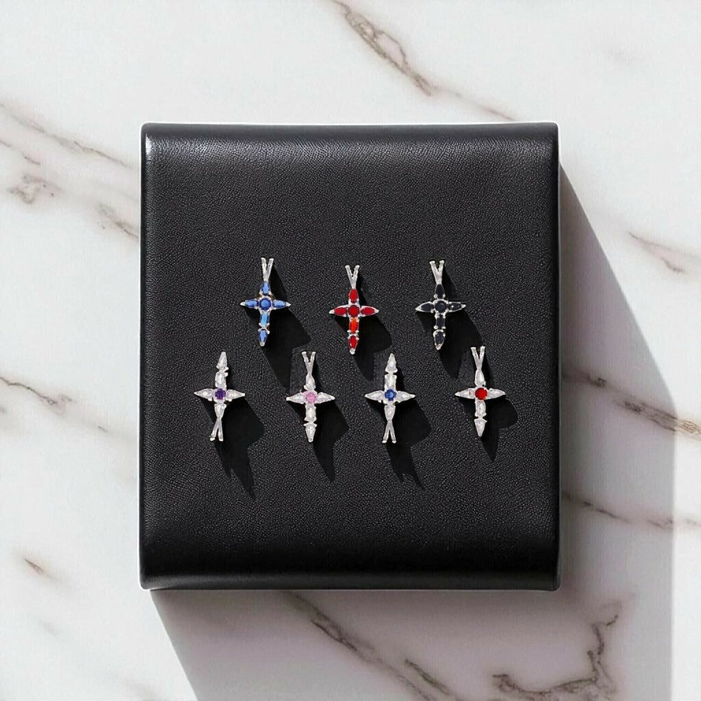 Dije Cruz Con Circonia + Cadena en Plata .925