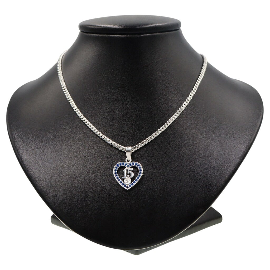 Dije 15 Años Con Circonias + Cadena en Plata .925