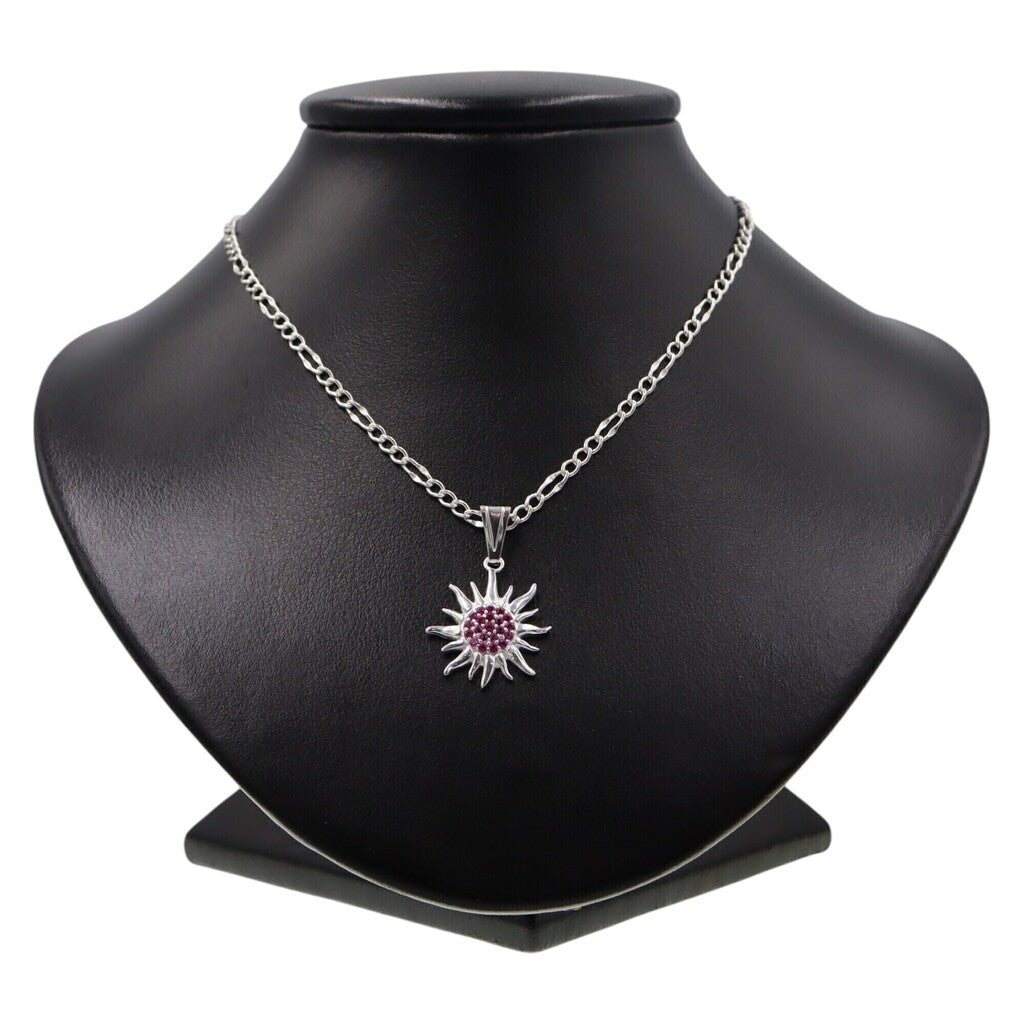 Dije Sol + Cadena en Plata .925