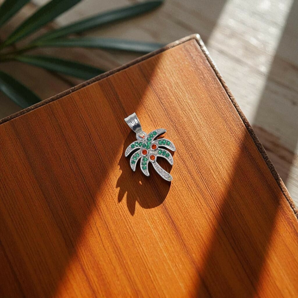 Dije Palmera + Cadena en Plata .925