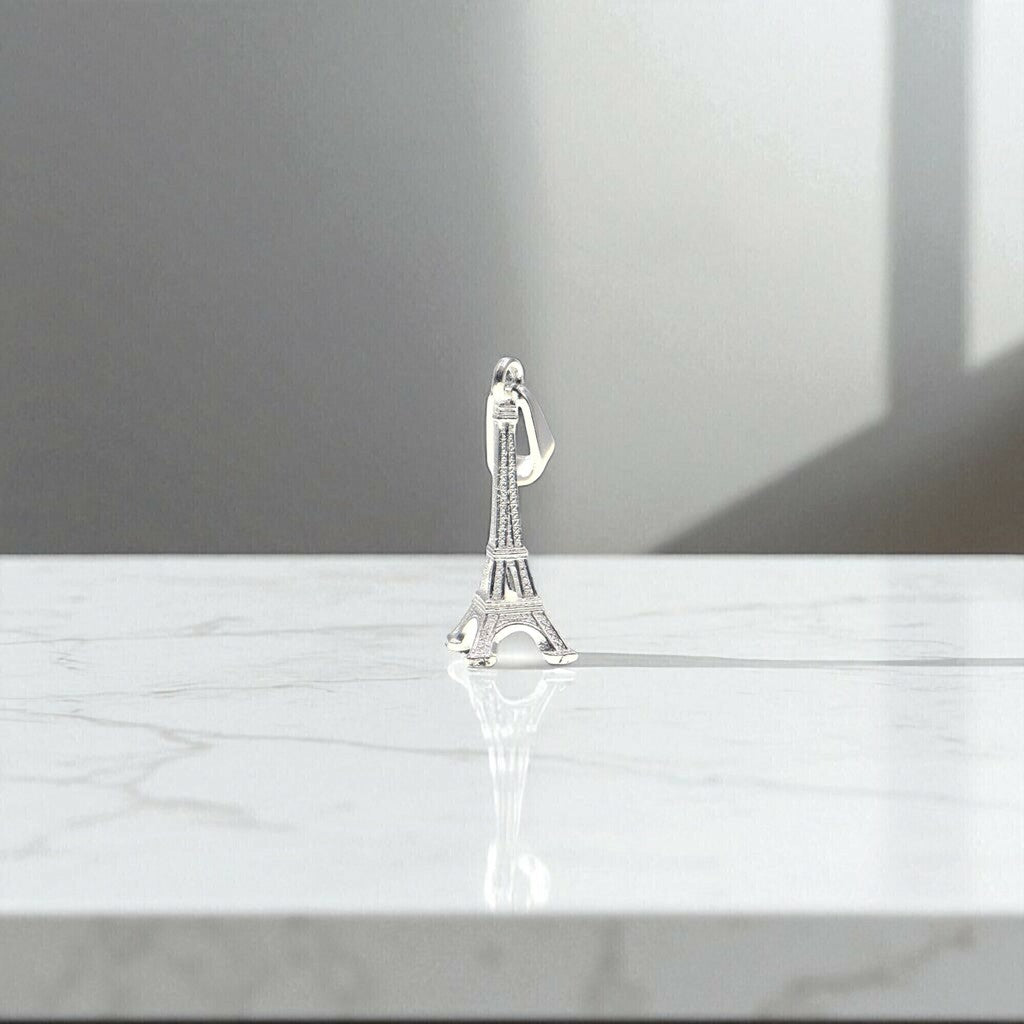 Dije Torre Eiffel Grande + Cadena en Plata .925