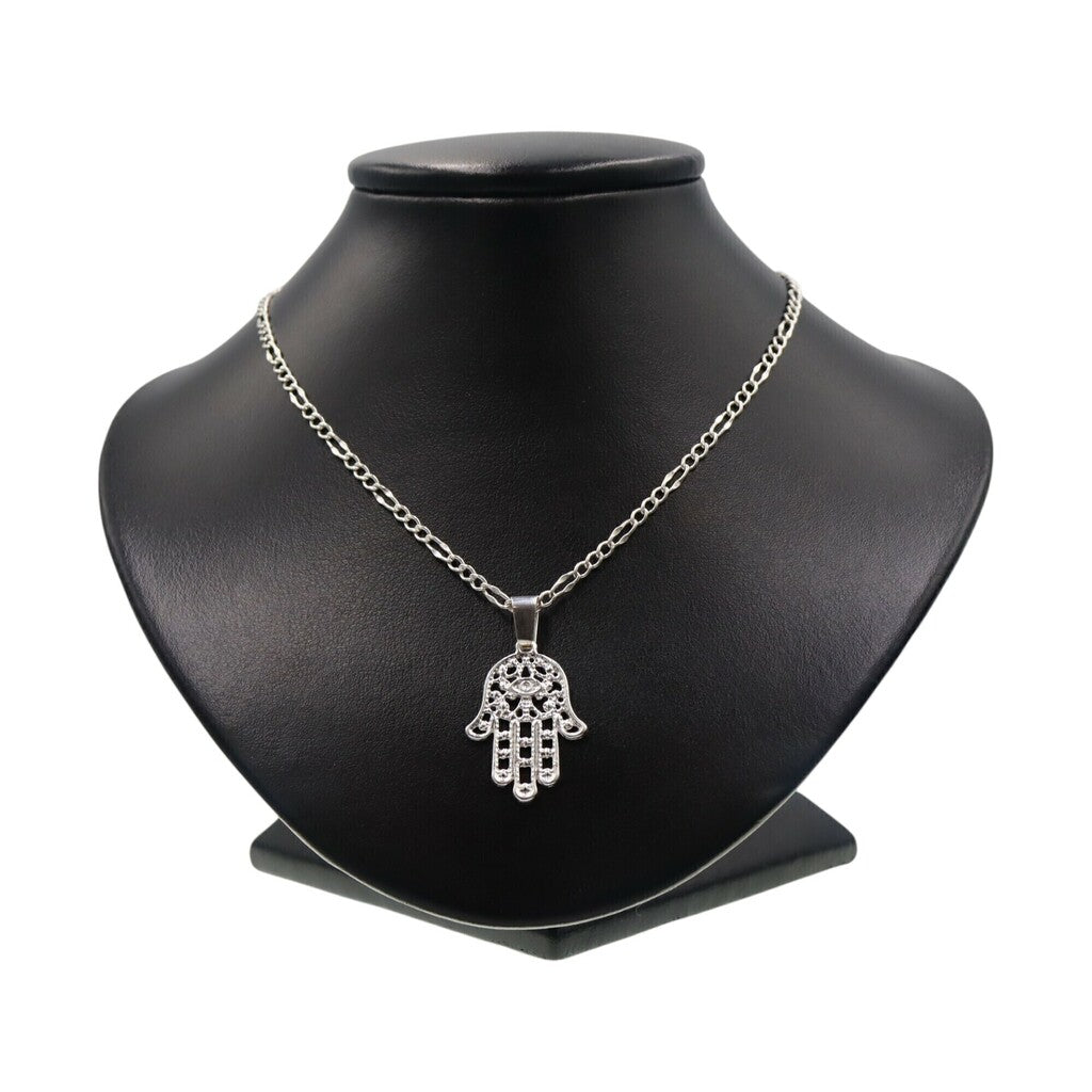 Dije Mano De Fatima + Cadena en Plata .925