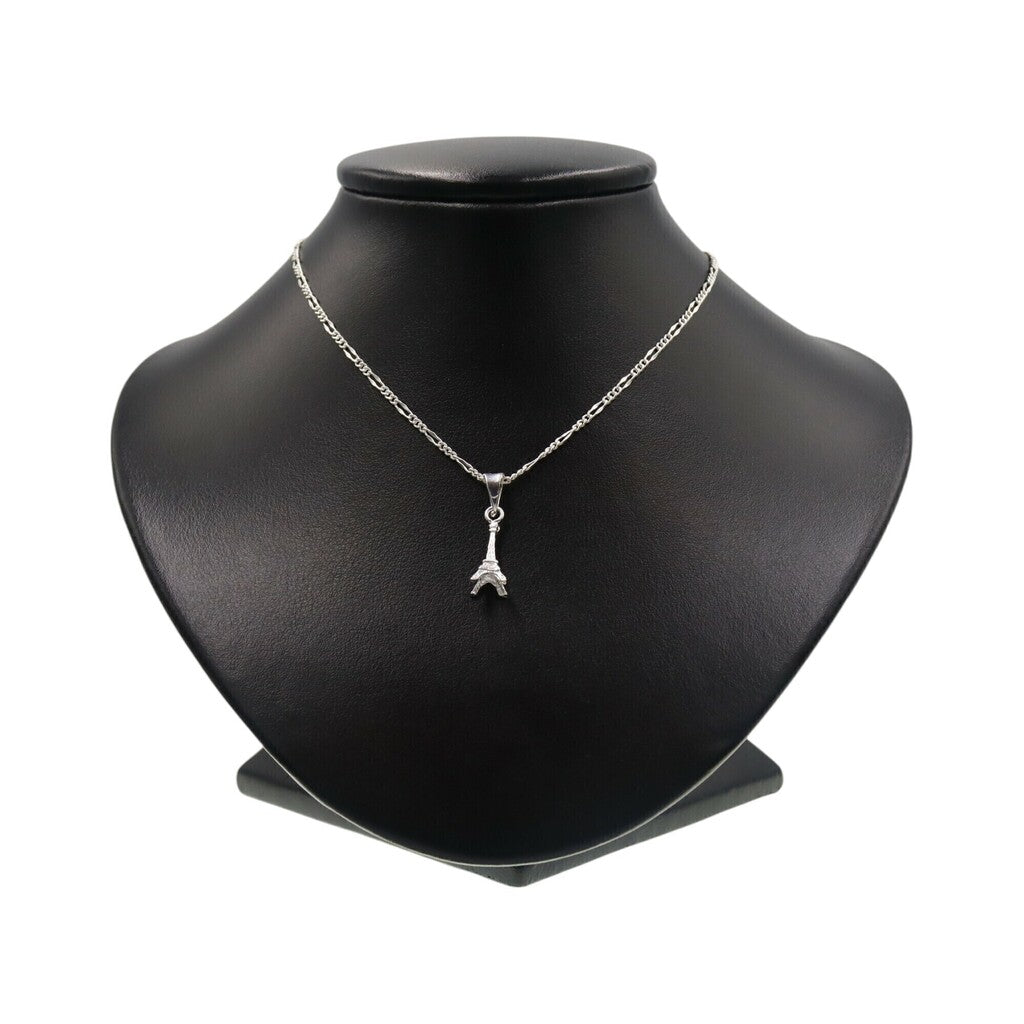 Dije Torre Eiffel Chica + Cadena en Plata .925