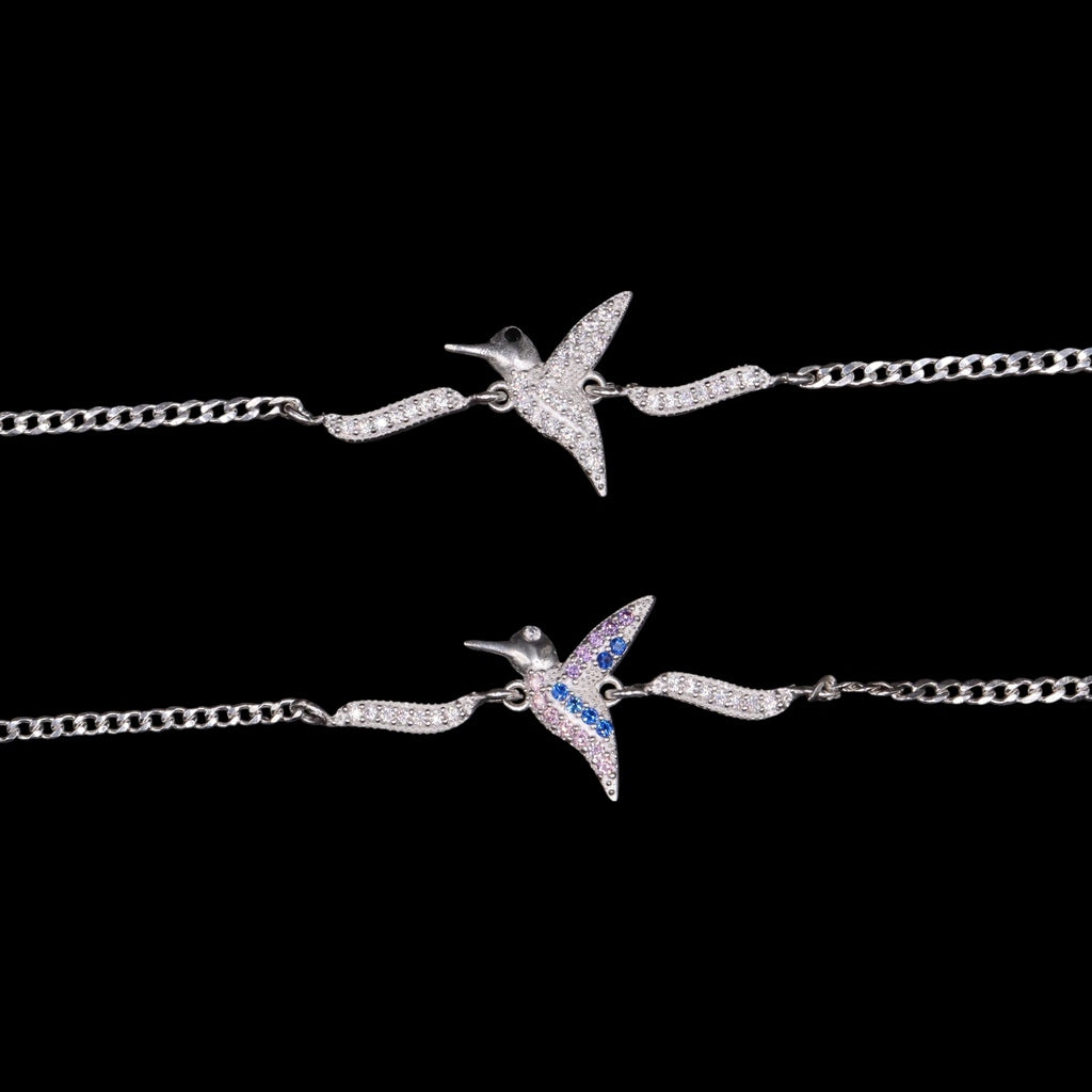 Pulso De Plata .925 De Colibri Con Circonias