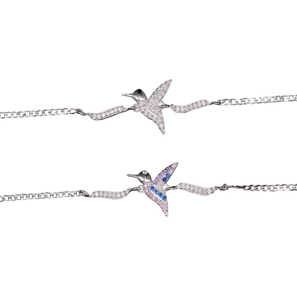 Pulso De Plata .925 De Colibri Con Circonias