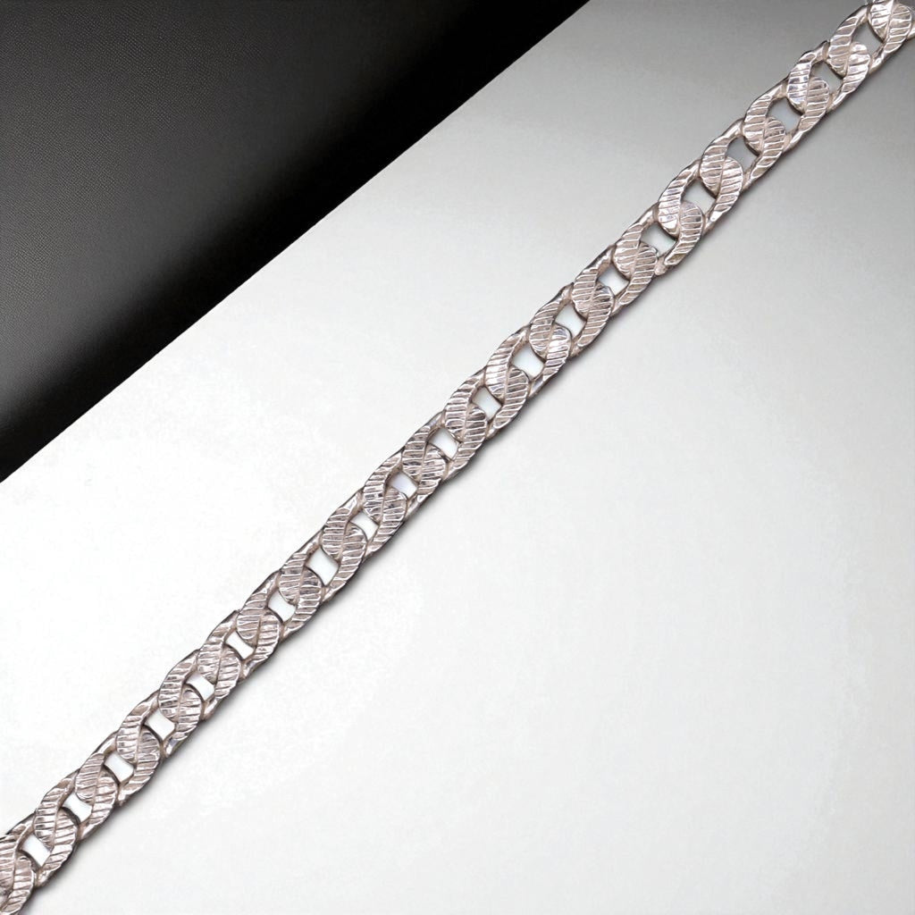Pulso De Plata .925 Cartier Diamantada 20 cm