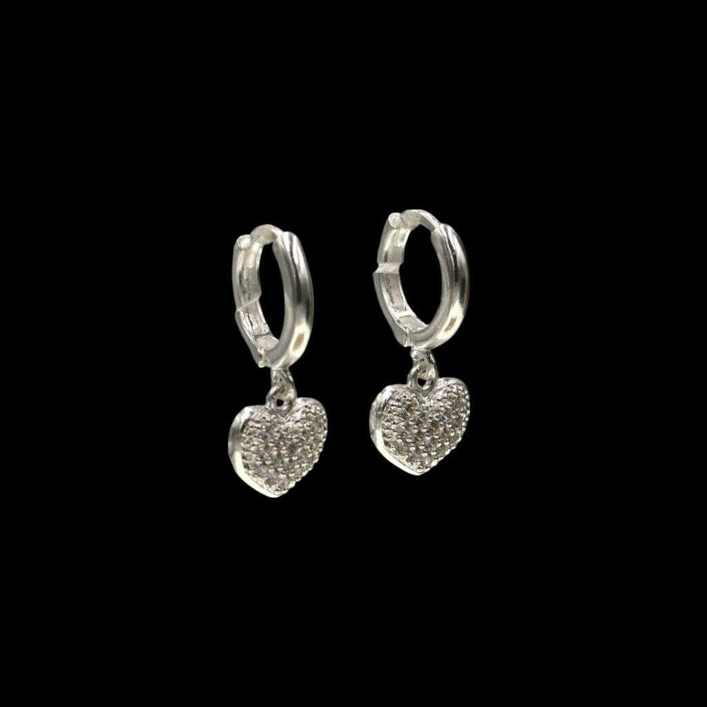 Arracadas de Corazon de Plata .925