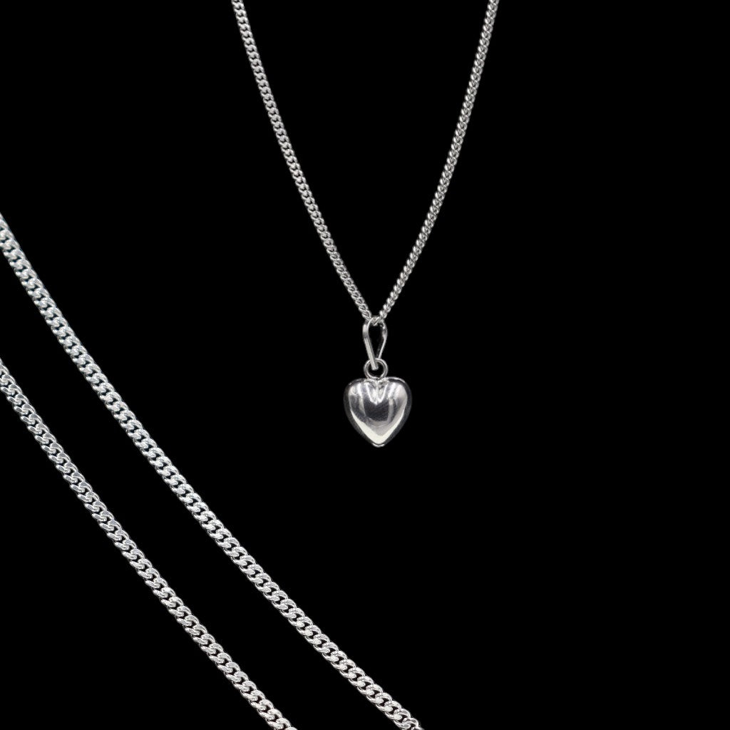 Dije De Corazon + Cadena En Plata .925