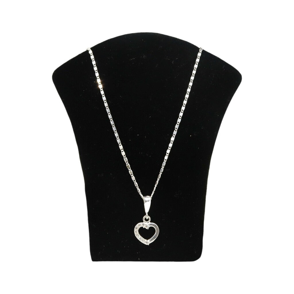 Juego de Corazon Contorno de Plata .925