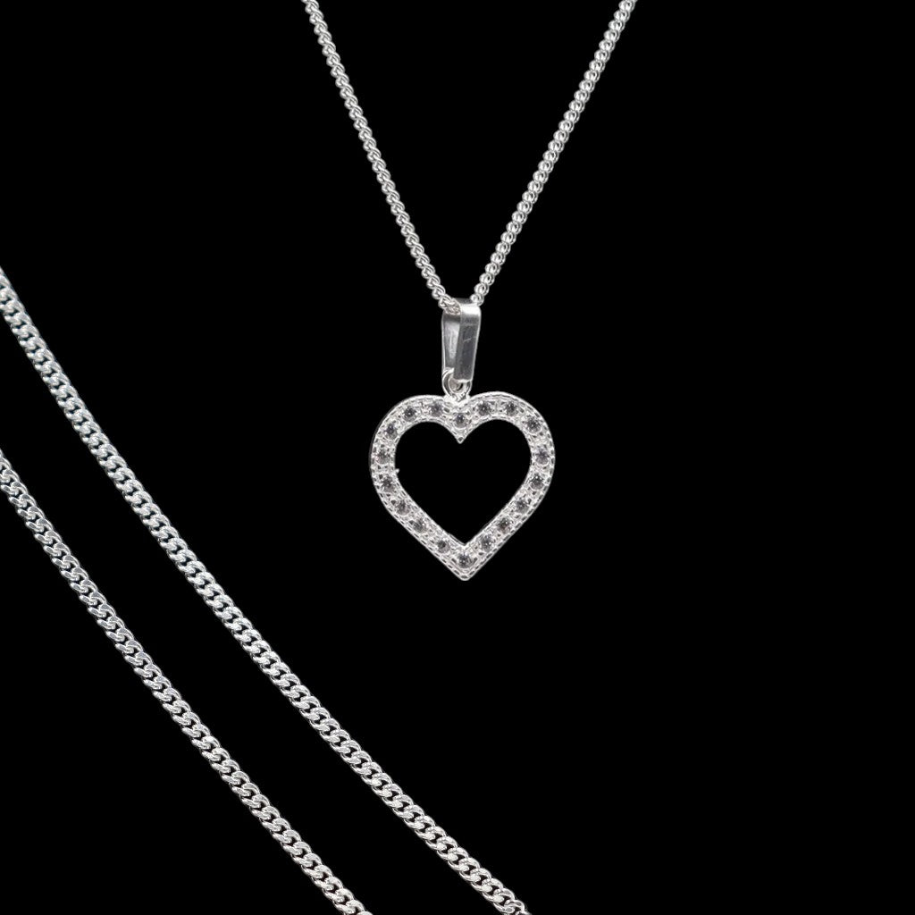 Dije De Corazón + Cadena en Plata .925
