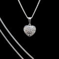 Dije De Corazón Diseño Calado + Cadena en Plata .925