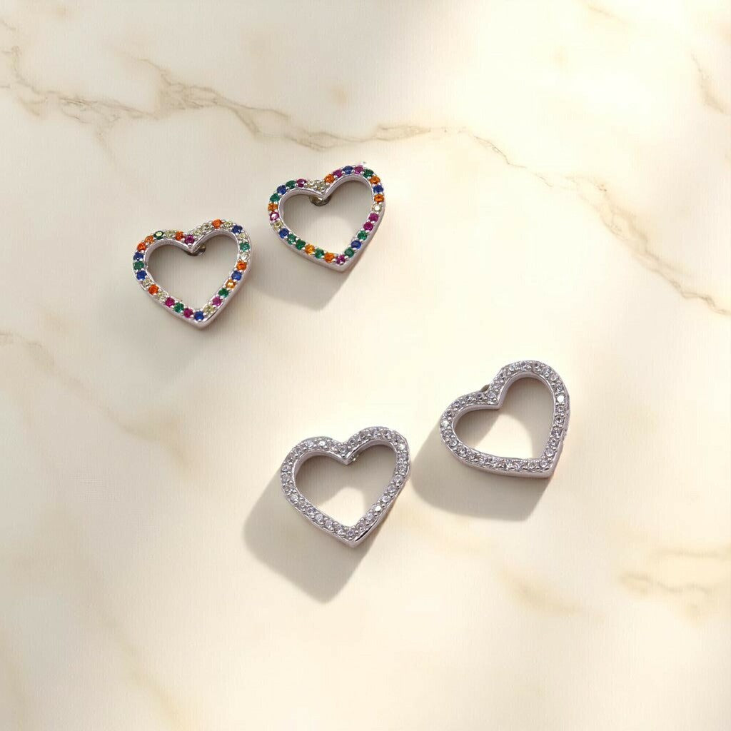 Broquel Contorno de Corazón de Plata .925