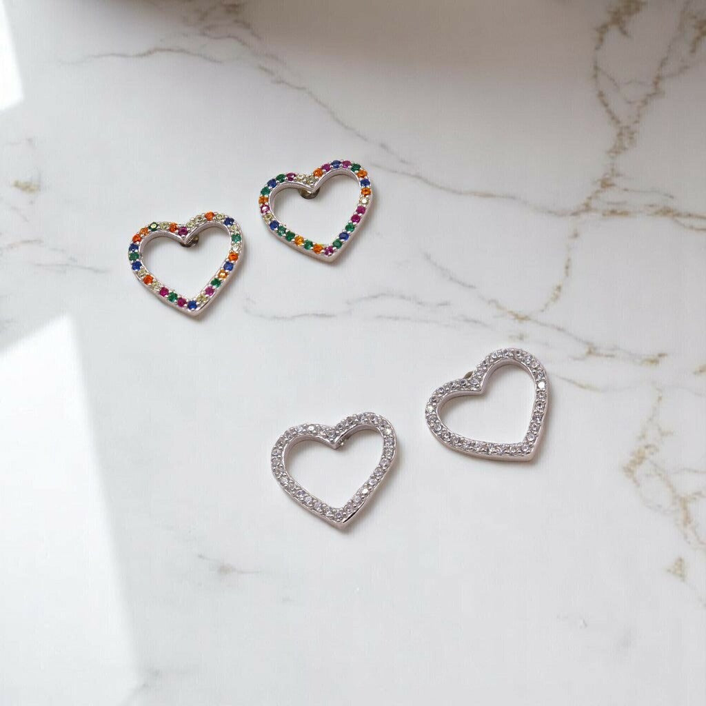 Broquel Contorno de Corazón de Plata .925