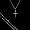 Dije De Cruz Cristo Celestial + Cadena en Plata .925