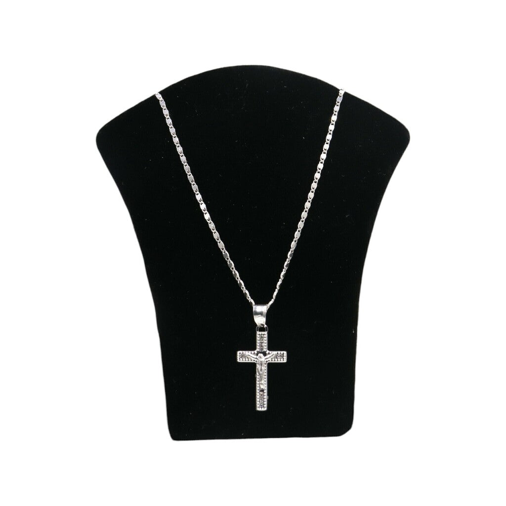 Dije Cruz de Jesus + Cadena en Plata .925