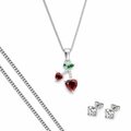Dije De Cerezas + Cadena En Plata .925
