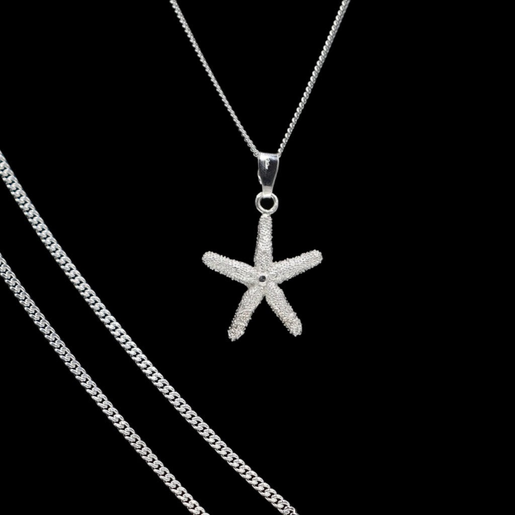 Dije Estrella De Mar + Cadena En Plata .925