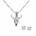 Dije Cabeza Toro Plata 925 Con Cadena Hombre Estilo