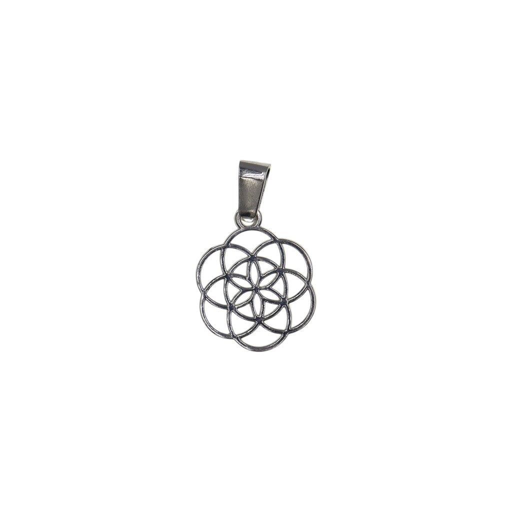 Dije Flor De La Vida + Cadena En Plata .925