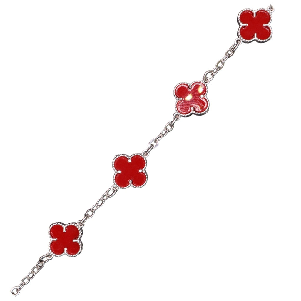 Pulso De Plata .925 Estilo Trebol 18 cm