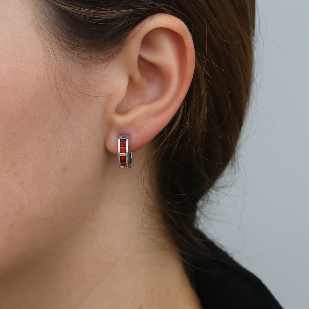 Arracadas Huggies De Colores de Plata .925