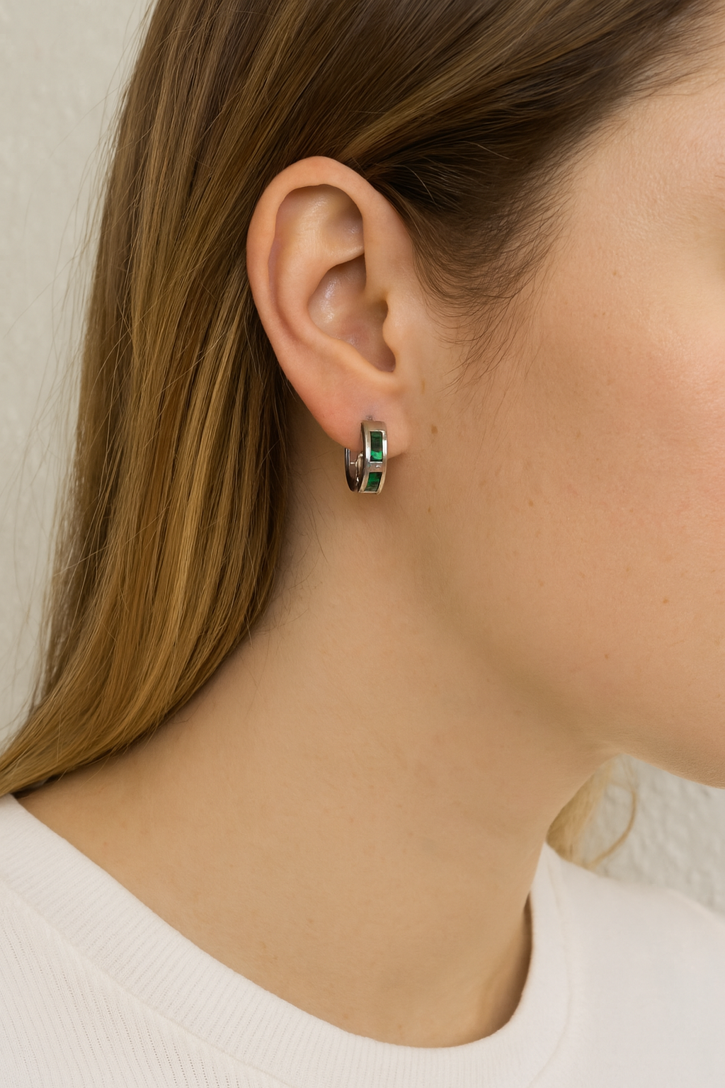 Arracadas Huggies De Colores de Plata .925