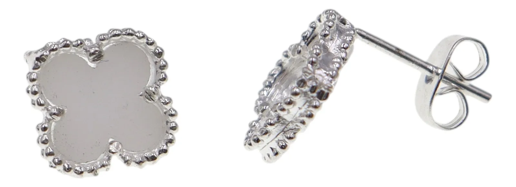 Aretes Tipo Trébol En Plata .925