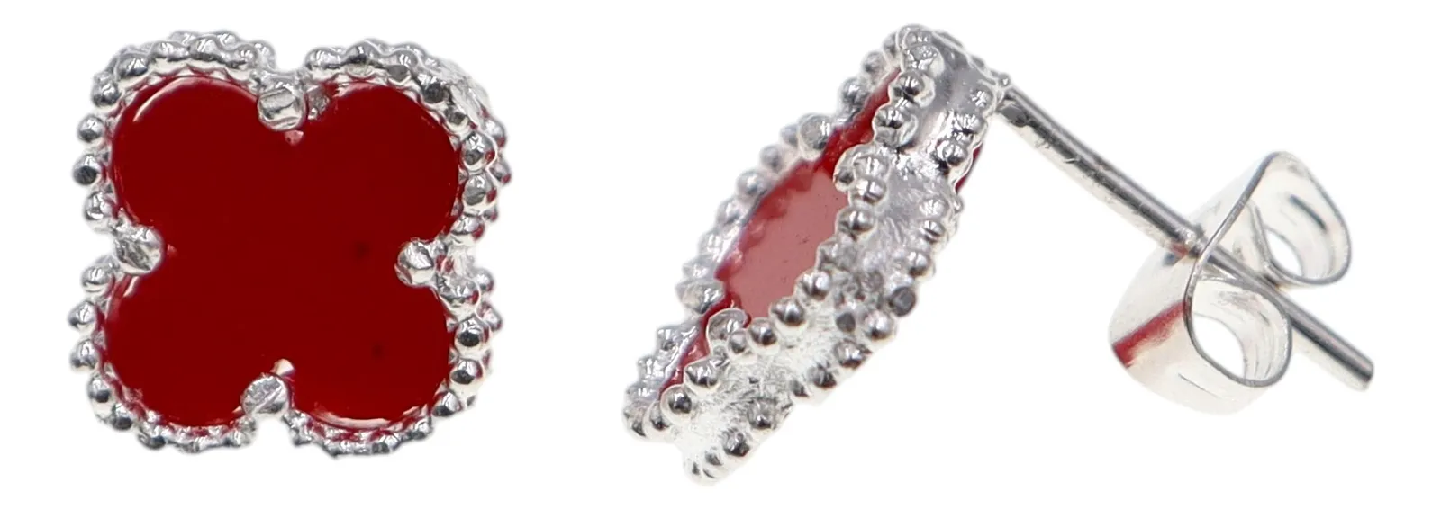 Aretes Tipo Trébol En Plata .925